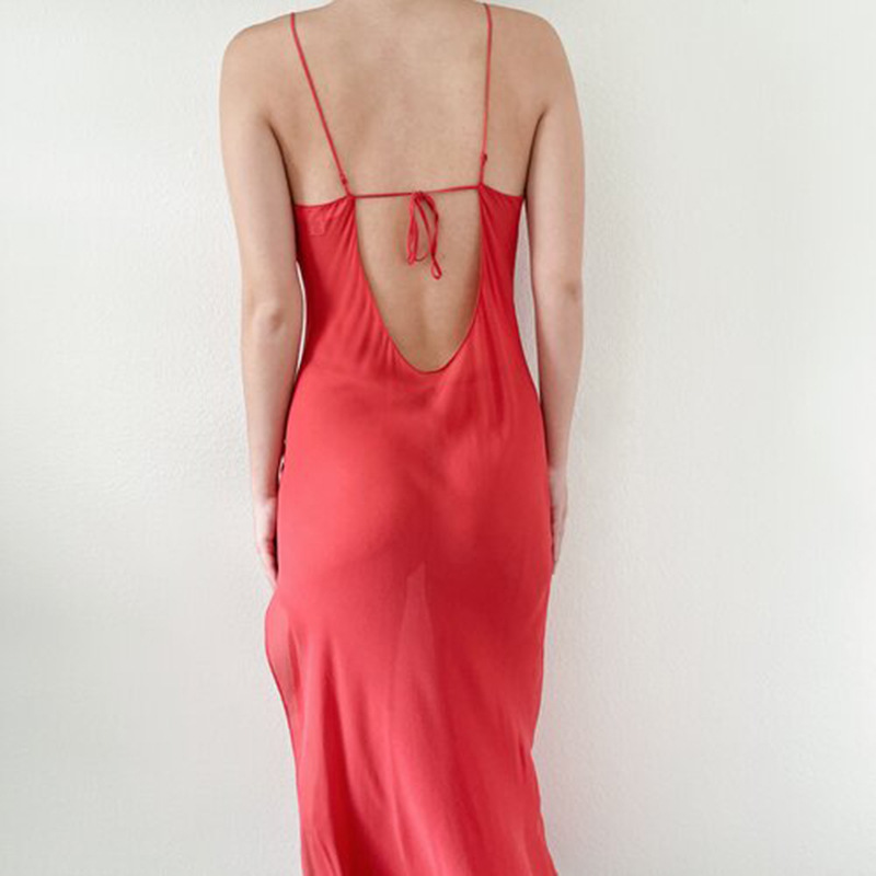 Đầm Dài Màu Trơn Chất Liệu Satin Phối Ren Thời Trang Cho Nữ | BigBuy360 - bigbuy360.vn