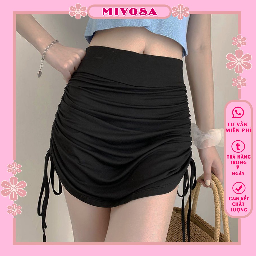 Chân váy rút dây 2 bên chân váy ngắn nữ body nhún hông ulzzang MIVOSA CV01 | BigBuy360 - bigbuy360.vn