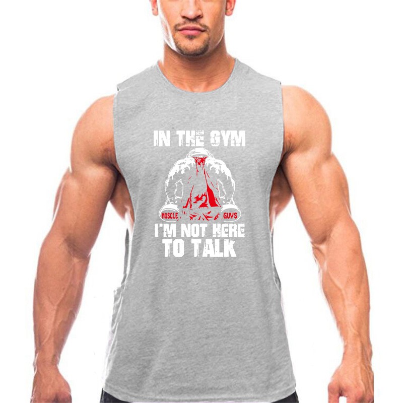 Áo thun ba lỗ nam cổ tròn in hình thời trang