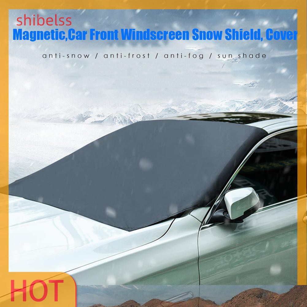 （ʚshibelss）Magnetic Car Front Windscreen Snow Ice Shield Cover Windshield Sun Shade