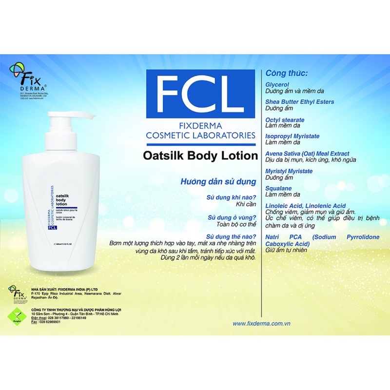 Lotion dưỡng ẩm FCL Oat Silk Body Lotion 400ml