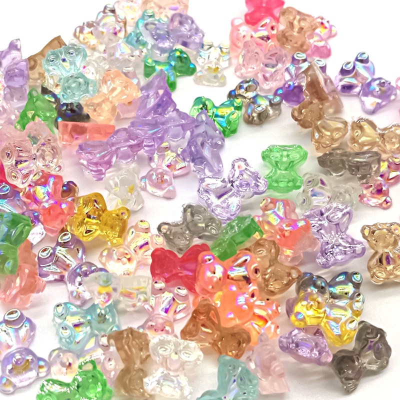 Set 10 Viên Đá 3D Hình Gấu Dễ Thương Tự Trang Trí Móng Tay