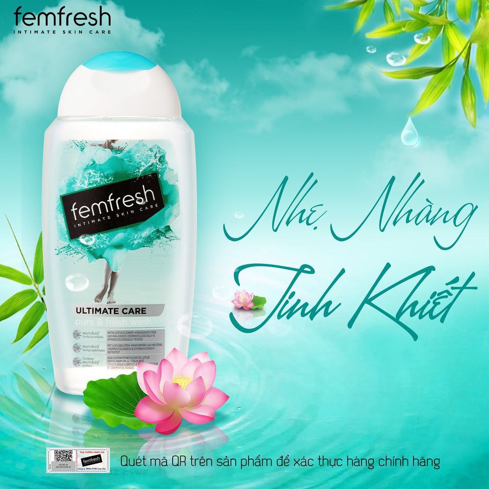 Dung Dịch Vệ Sinh Phụ Nữ Cao Cấp Femfresh Pure &amp; Fresh Wash 250ml