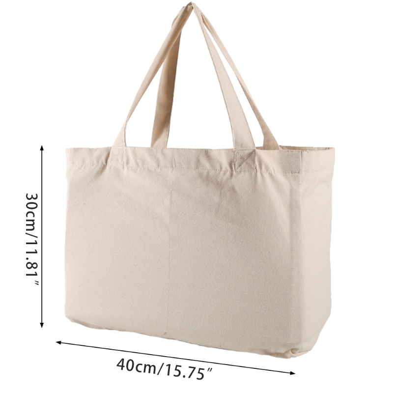 Túi Xách Mua Sắm Bằng Cotton Có Thể Tái Sử Dụng Kèm Tay Cầm Tiện Lợi
