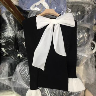 Áo len cổ nơ tiểu thư M21