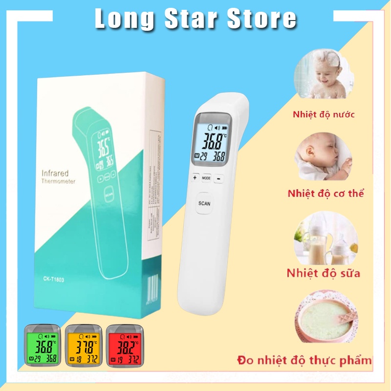 Nhiệt kế điện tử hồng ngoại đo nhiệt độ cơ thể pha với nước tắm, súng đo hình súng, đo nhiệt độ cực nhanh và chính xác