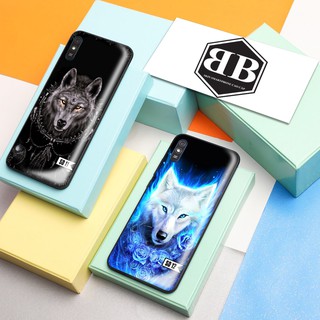 Ốp lưng kính cường lực cao cấp hình sói đêm cho Xiaomi Redmi 9A