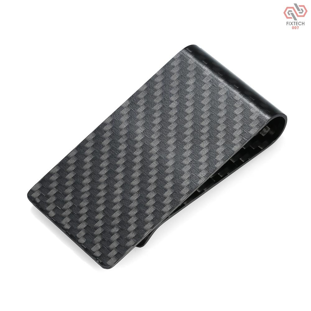 Black Carbon Fiber Wallet Money Clip Credit Card Business Card Clip Holder for Men