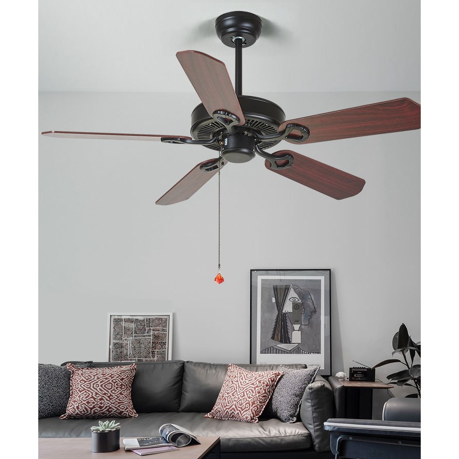 Quạt trần Cánh Gỗ Cổ điển - Quạt trần trang trí 5 cánh gỗ phòng khách, phòng ngủ, có điều khiển từ xa