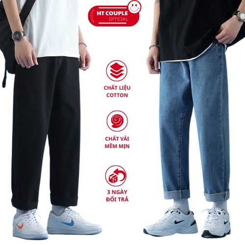 Quần Jeans baggy ống suông, rộng, unisex hot trend 2022