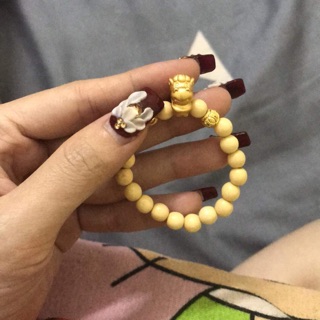 Vòng dâu tằm 12 con giáp mạ vàng 24k
