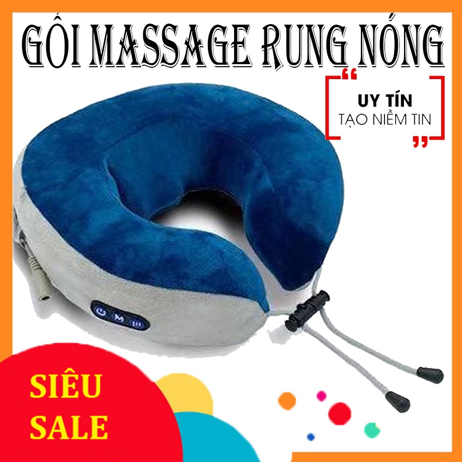 Gối Massage Rung Nóng, Gối Massage Cổ Chữ U Rung, Đấm, Tỏa Nhiệt Mang Lại Cảm Giác Thoải Mái-MUA NGAY