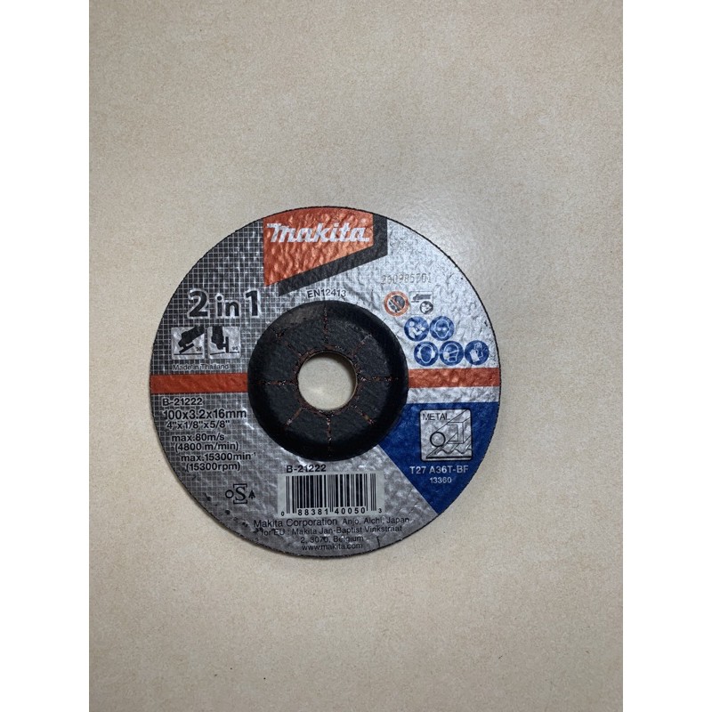 Đá Mài, Cắt 2 Trong 1 MAKITA B-21222 100x3.2x16mm - Chính Hãng