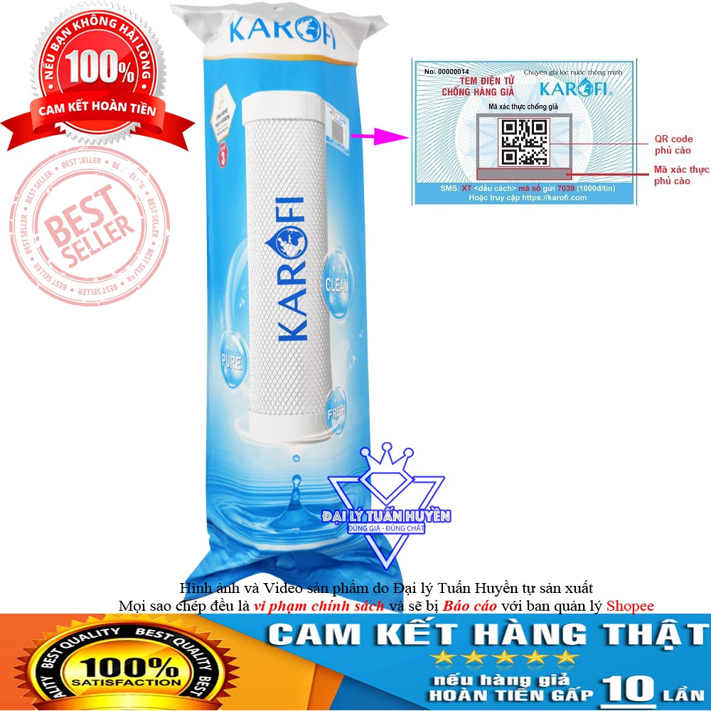 Lõi lưới POST CARBON Karofi chính hãng - SMAX DUO 3 - CTO - Lõi lọc nước