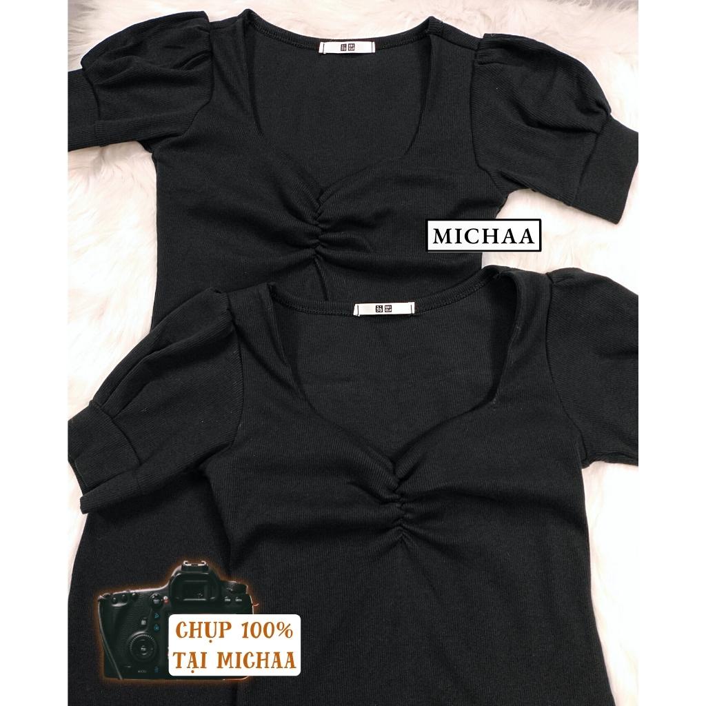 Đầm Váy Body TAY PHỒNG NHÚN NGỰC Nữ Thun Borip Kiểu Đẹp Ôm Gợi Cảm - MICHAA