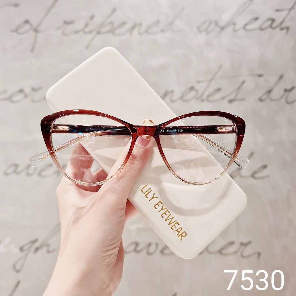 Gọng kính cận nữ LILYEYEWEAR mắt mèo dày dặn chắc chắn màu sắc thời trang 7530 | BigBuy360 - bigbuy360.vn