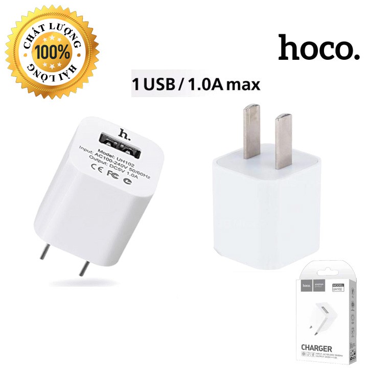 Củ sạc nhanh Hoco Uh102 5v/1A chính hãng, cốc sạc nhanh - Phụ Kiện ĐÔNG DƯƠNG