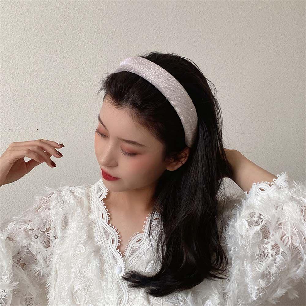 Băng Đô Cài Tóc Bằng Xốp Lụa Bóng Thiết Kế Thời Trang Hàn Quốc