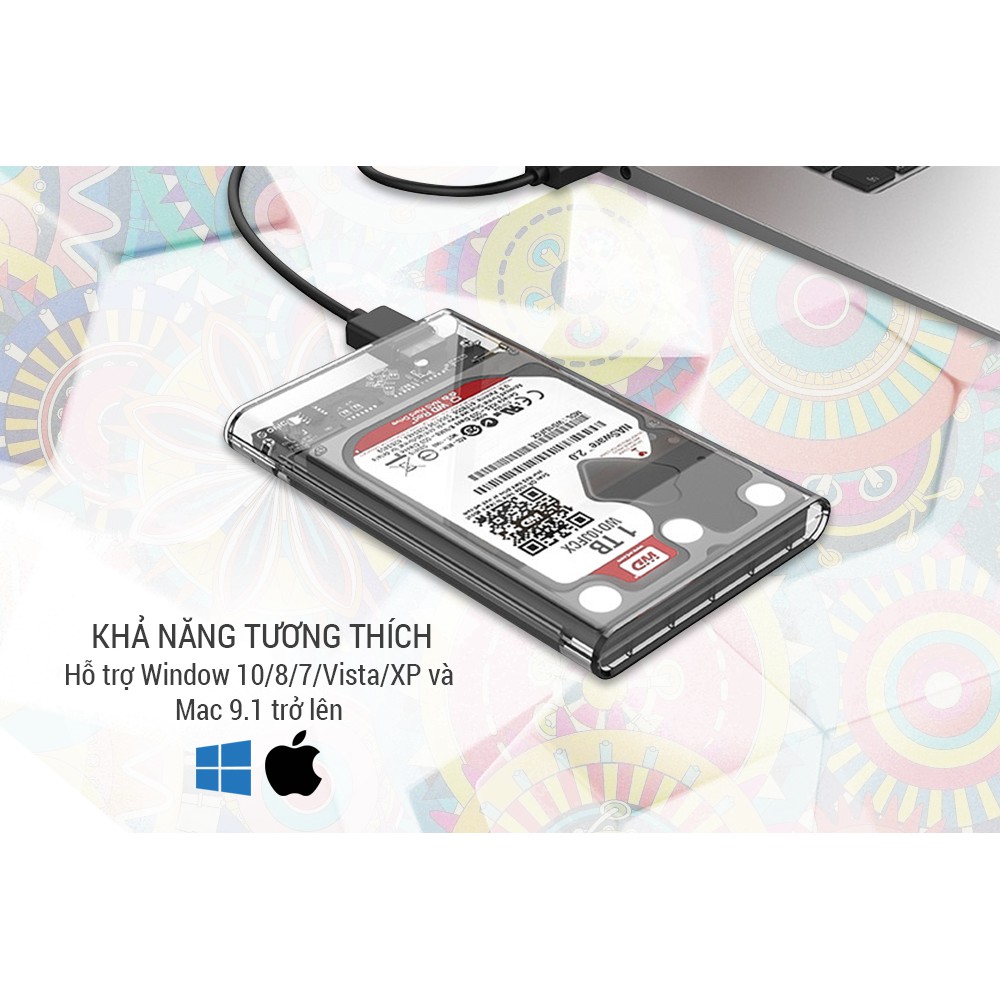 Hộp Đựng Ổ Cứng (HDD Box) 2.5" Orico 2139 USB 3.0 Nhựa Trong Suốt cho Ổ HDD và SDD - Hàng Chính Hãng