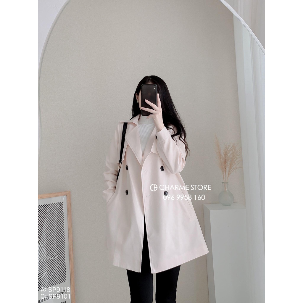 Áo khoác nữ măng tô tay bo thiết kế Charme 9118 | BigBuy360 - bigbuy360.vn
