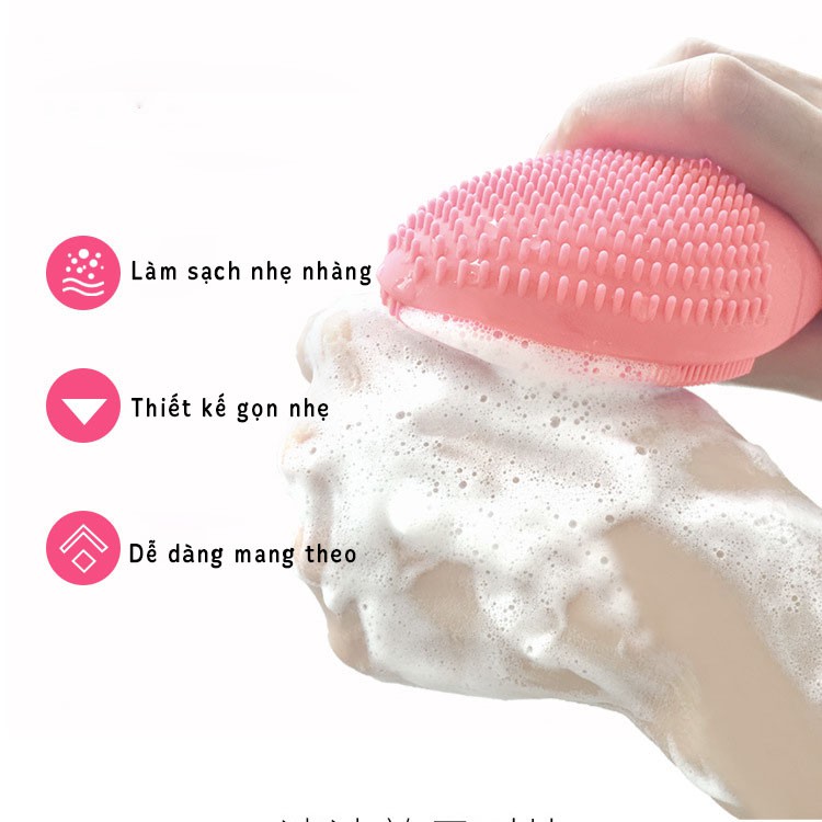 Máy Rửa Mặt Mini Cầm Tay Massage Mặt Silicon Siêu Sạch Binzim BZ0719