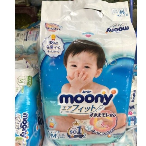 BỈM QUẦN/ DÁN MOONY NEWBORN, S84, M64, M58,M64,L44,XL38