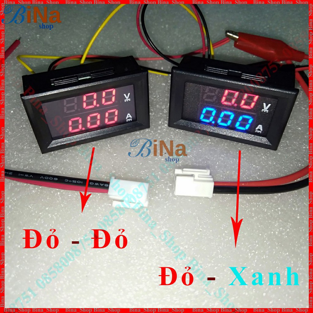 Vôn kế điện tử 100V/10A Vôn kế DC đo dòng và áp