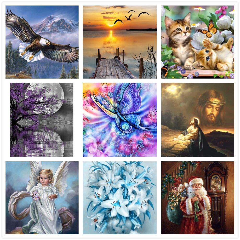 Bộ Tranh Đính Đá Tự Làm 5D DIY Hình Tròn / Vuông Cho Người Lớn