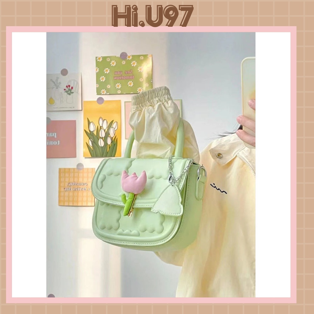 (Order) Túi xách móc khoá tuylip siêu cute (Kèm ảnh thật)