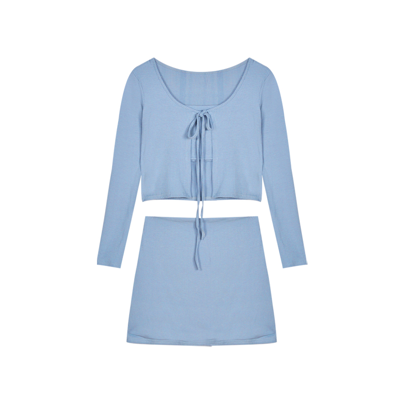 DUNEA Set trang phục áo ống áo khoác và chân váy dệt kim thời trang quyến rũ dành cho nữ