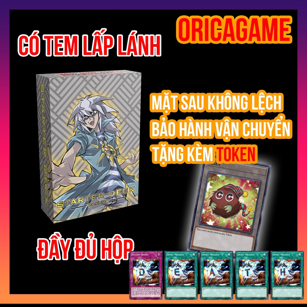 (STARTER DECK Bakura) Spirit card bài yugioh có tem chất lượng cao full hộp Bộ bài khởi đầu - Bài Yugi