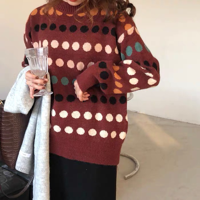 Áo len nữ cổ tròn phom rộng, kiểu dáng basic dễ phối đồ, chất len đẹp, không xù, kiểu dáng thời trang