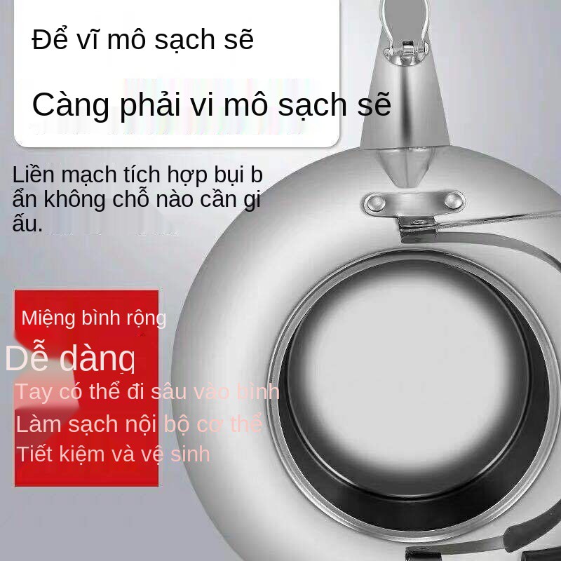 Ấm siêu tốc công suất lớn tự động ngắt điện đun nước gia dụng cách nhiệt bằng thép không gỉ