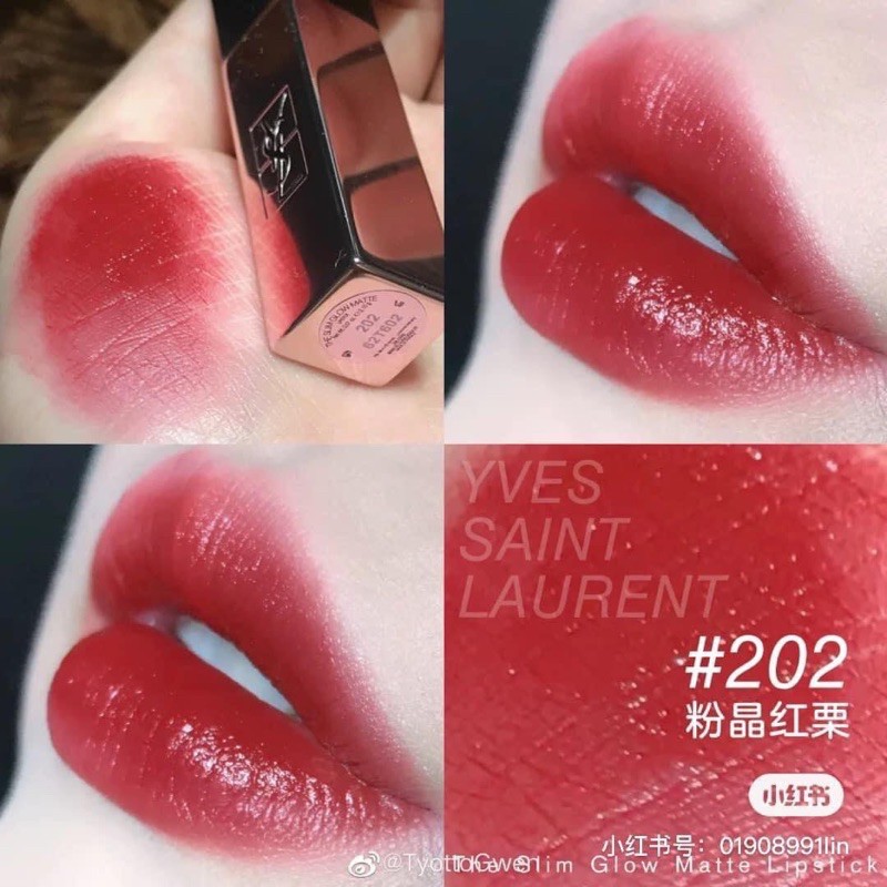 Son YSL THE SLIM GLOW MATTE 202 INSURGENT RED