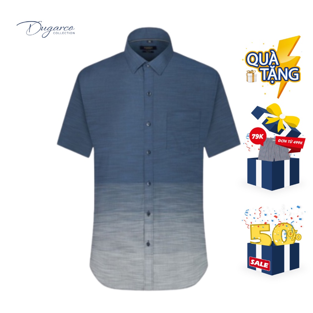 Áo sơ mi DUGARCO nam tay ngắn dáng Regular fit, chất liệu cotton cao cấp 92SMS21112