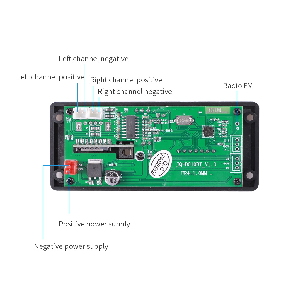 Bộ Khuếch Đại Âm Thanh Nổi 2*25W DC 7V 12V 15V Kết Nối Bluetooth MP3 AUX TF