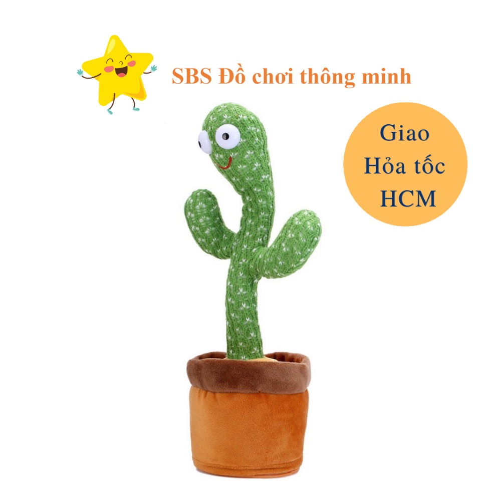 Kèm dây sạc - Đồ chơi Xương Rồng Nhảy Múa 120 bài hát nhạc Tiếng Việt, Cây xương rồng nhại tiếng vui nhộn kèm đèn nháy