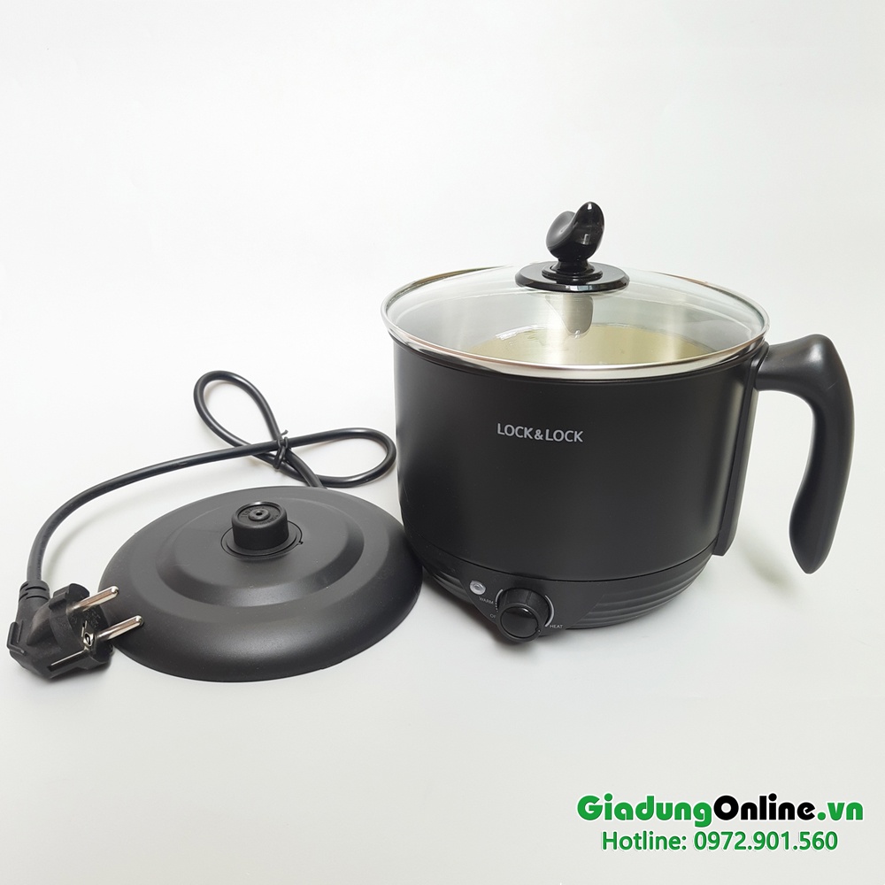 Ca Điện, Nồi Điện Mini Đa Năng Chính Hãng Lock&amp;Lock Multi Pot 1.2L EJP316BLK