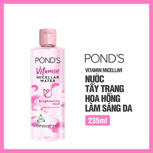 Nước Tẩy Trang Vitamin Và Hoa Hồng Sáng Da Ponds Micellar Water 235ml