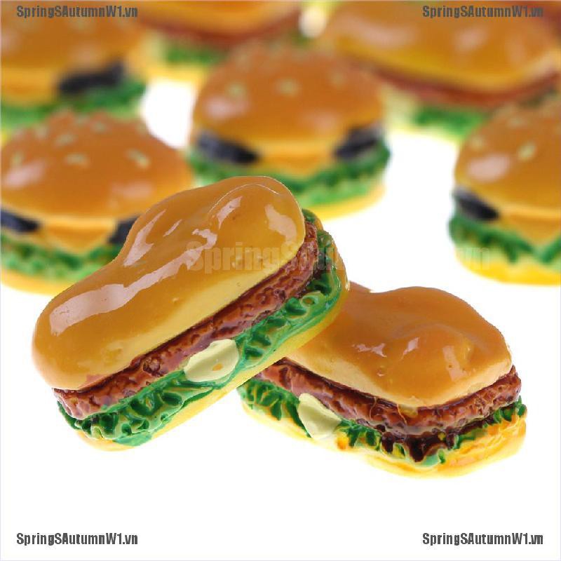 Bộ 2 mô hình bánh hamburger thiết kế trang trí nhà búp bê