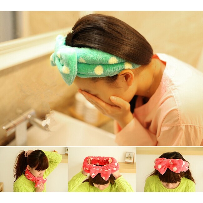 Băng đô rửa mặt băng đô nhung đính nơ xinh xắn
