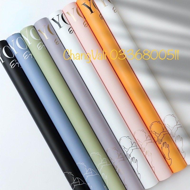 Sỉ tập 20 tờ giấy gói hoa IN CHỮ LOVE YOU-loại dày sịn