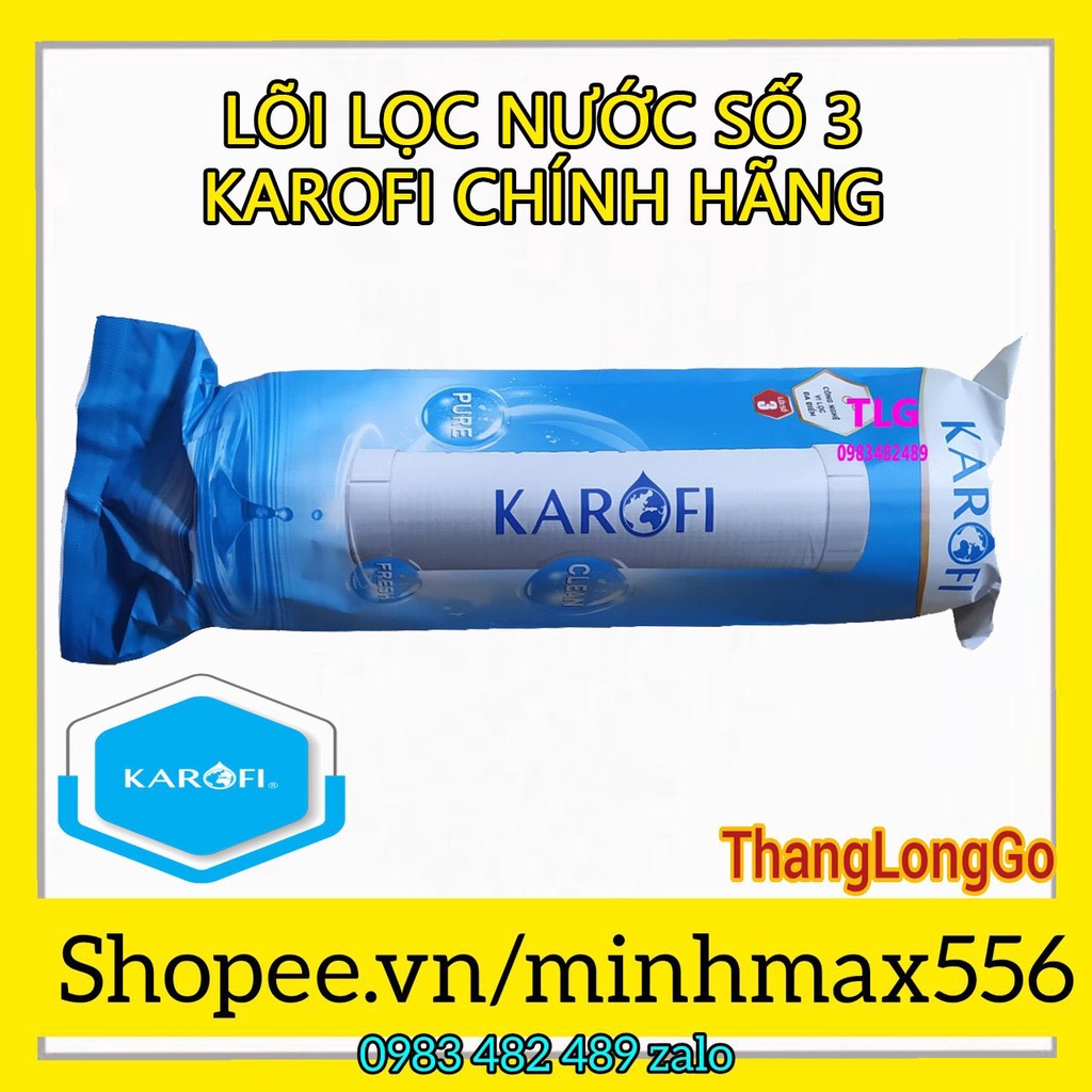 4 LÕI LỌC NƯỚC KAROFI | GỒM 2 SỐ 1, 1 SỐ 2, 1 SỐ 3