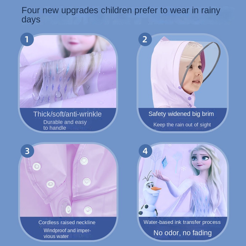 ♛Áo Mưa Họa Tiết Disney Xinh Xắn Dành Cho Bé