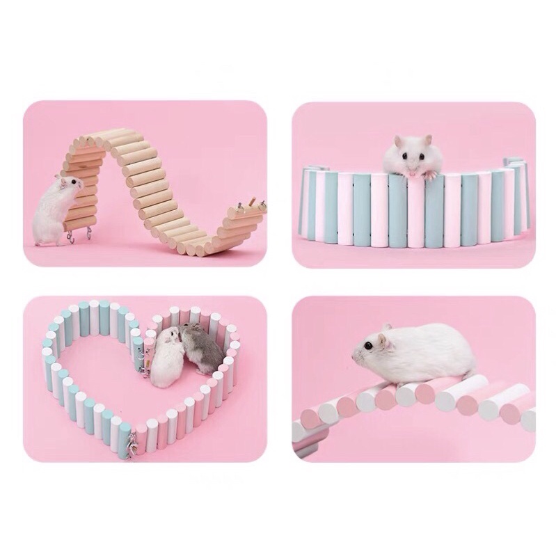 Cầu thang gỗ uốn cho Hamster , Sóc , đuôi mập