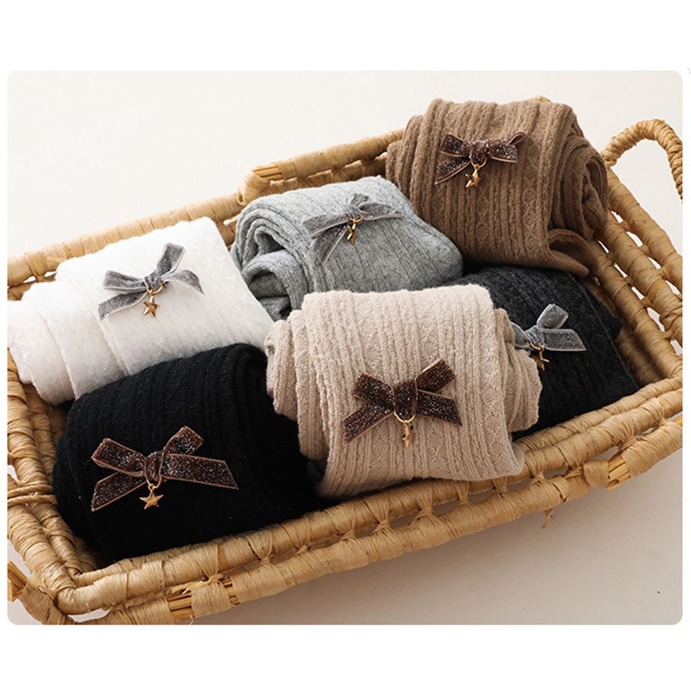 Quần tất cotton dệt kim màu trơn giữ ấm thời trang thu đông cho bé
