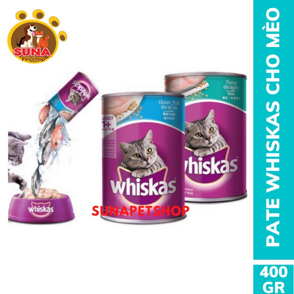 Pate Whiskas Adult 400gr cho Mèo vị Cá Biển, Cá Ngừ