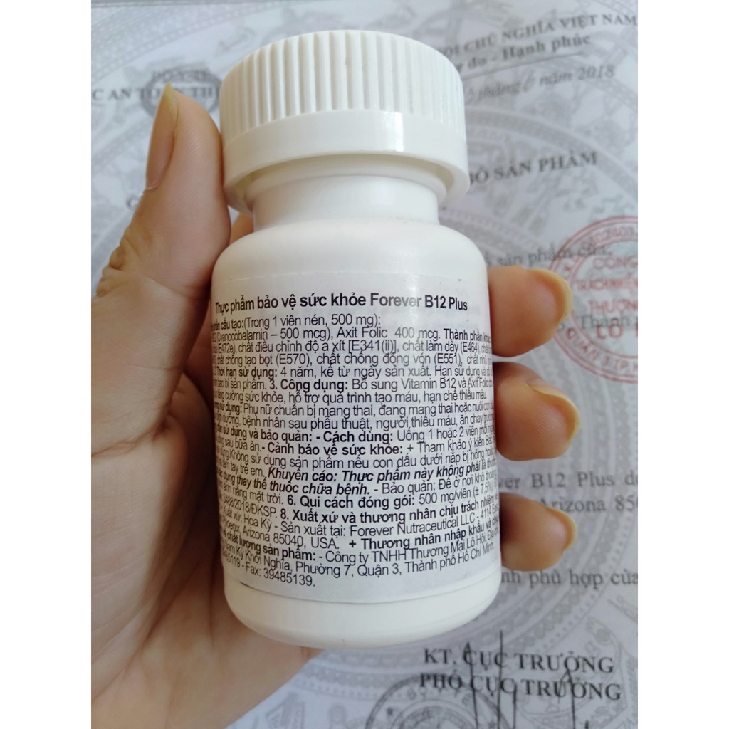 [CHÍNH HÃNG] VIÊN BỔ SUNG SẮT Forever B12 Plus cho mẹ bầu và người thiếu máu #188flp. 60 viên/lọ | BigBuy360 - bigbuy360.vn