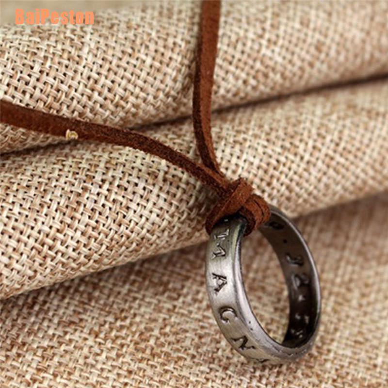 Vòng cổ Da Mặt Hình Vòng Tròn Khắc Số 4 Nathan Drake Phong Cách Vintage
