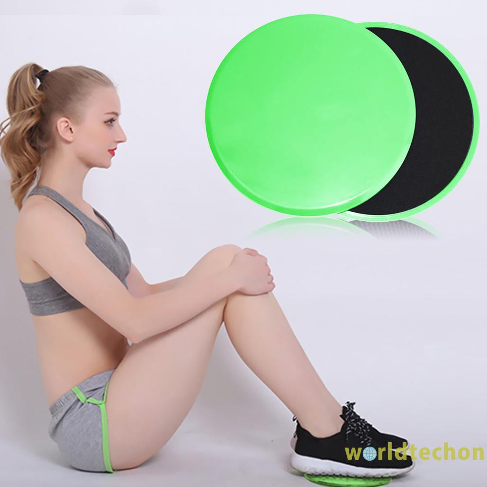 READY STOCK 2pcs Fitness Gliders Round Disc Workout Body Exercise Slimming Slide Pad